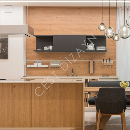 Melamin Yüzey MDF Lam Mutfak Dolabı (Metretül)