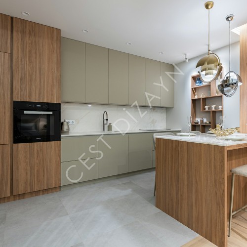 Melamin Yüzey MDF Lam Mutfak Dolabı (Metretül)